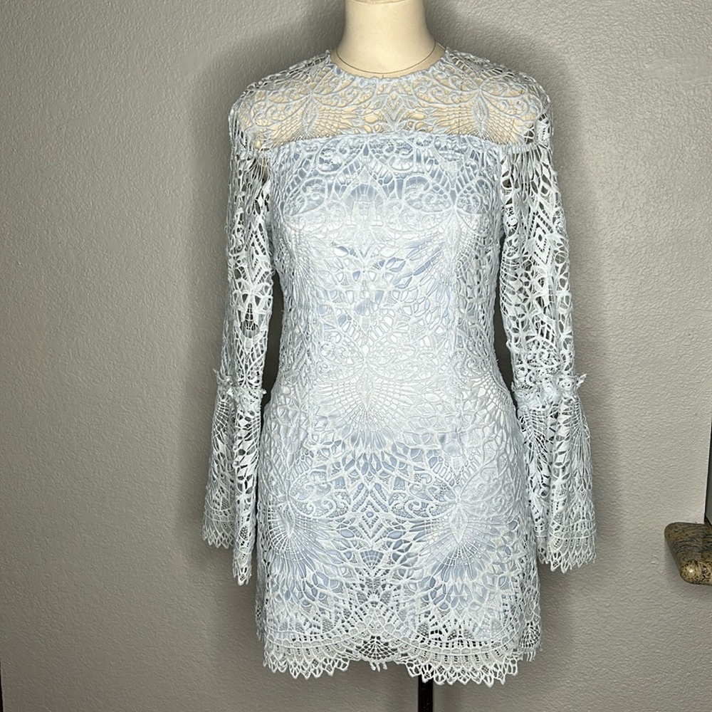 Guess Marciano Oriana lace eyelet long sleeve dress